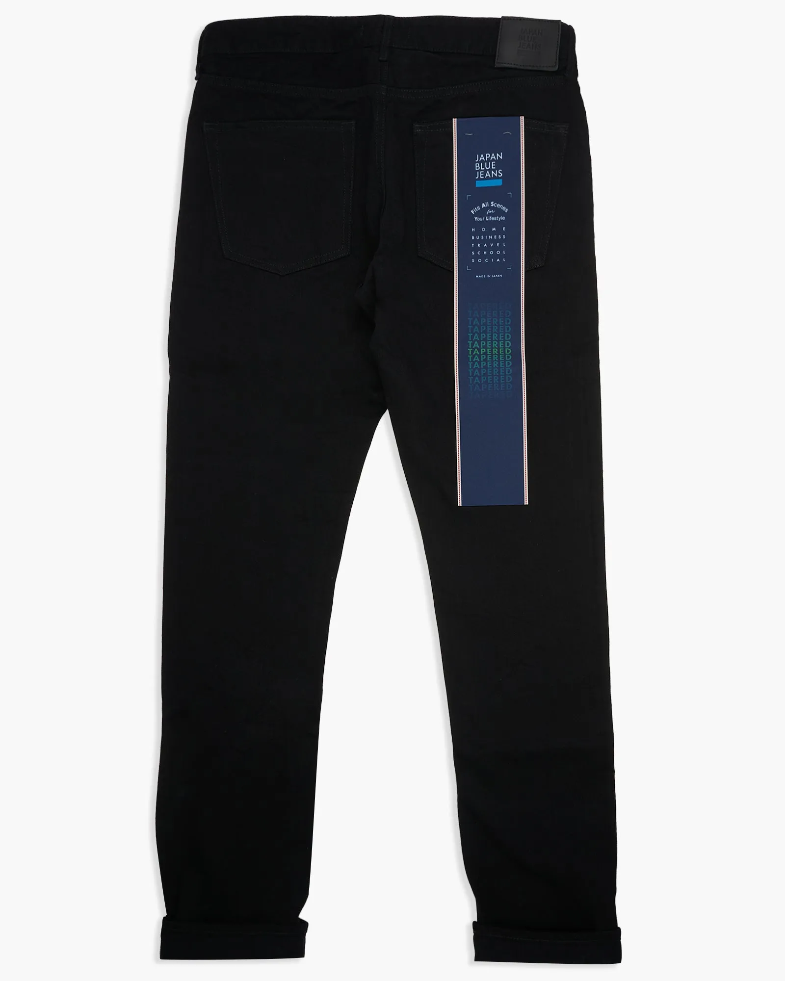 Japan Blue J214 Tapered Fit 14oz Black Selvedge Mens Jeans - Black