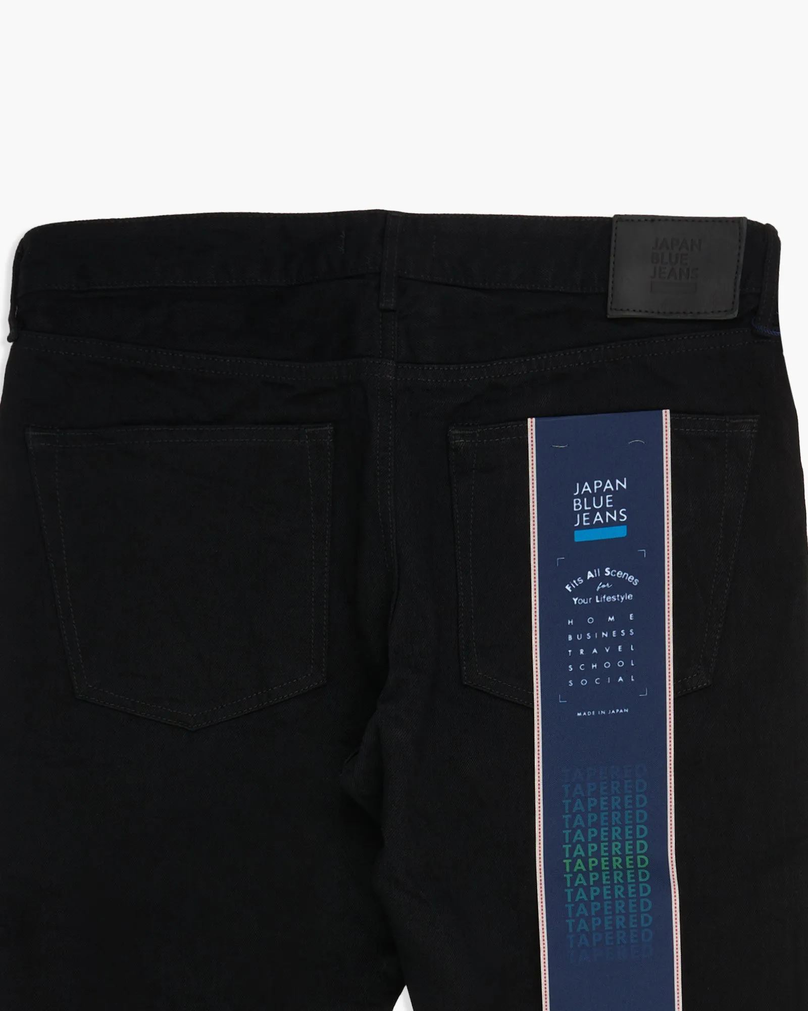Japan Blue J214 Tapered Fit 14oz Black Selvedge Mens Jeans - Black