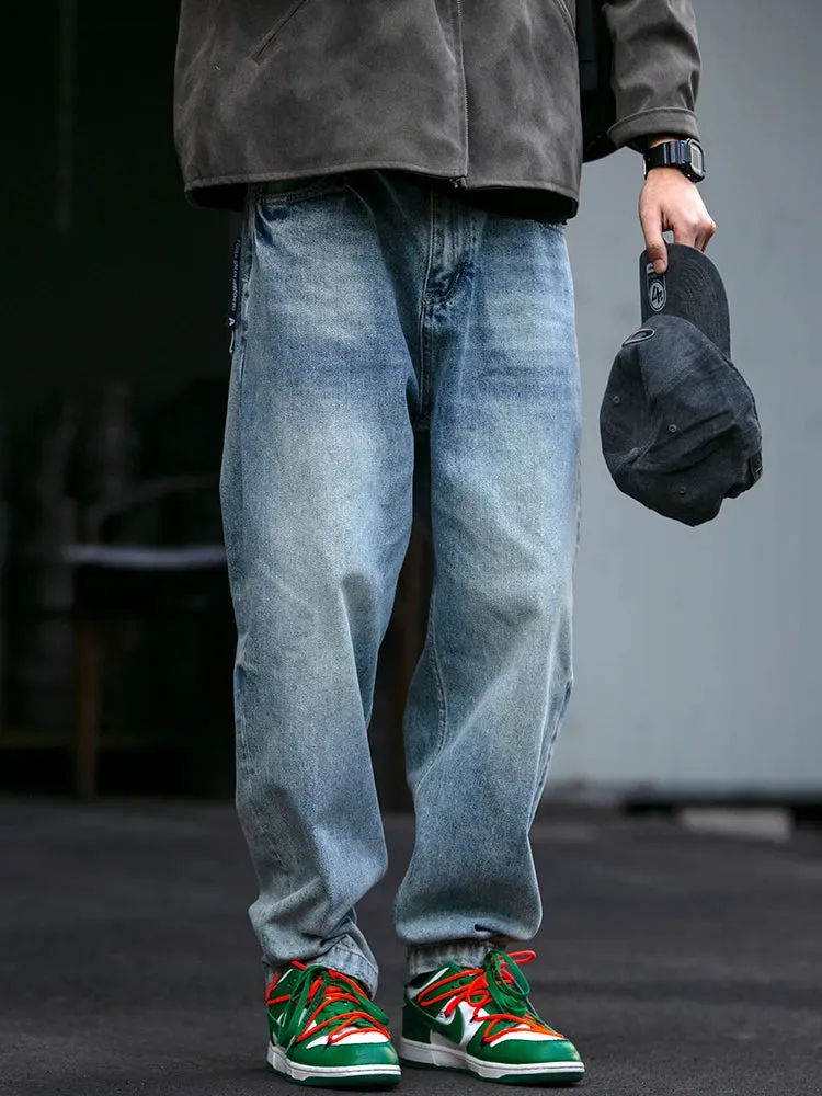 Japanese Vintage High Quality Casual Jeans For Men - Korean Streetwear Denim Cargo Pants