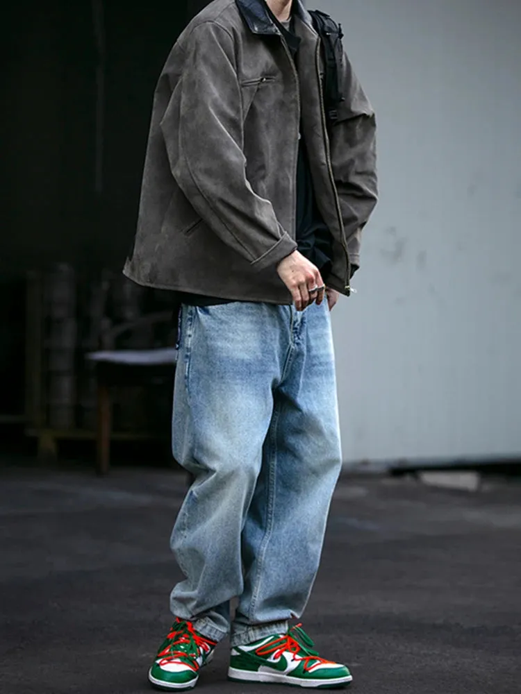 Japanese Vintage High Quality Casual Jeans For Men - Korean Streetwear Denim Cargo Pants