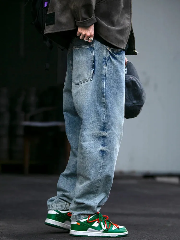 Japanese Vintage High Quality Casual Jeans For Men - Korean Streetwear Denim Cargo Pants