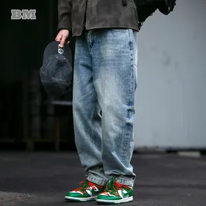 Japanese Vintage High Quality Casual Jeans For Men - Korean Streetwear Denim Cargo Pants