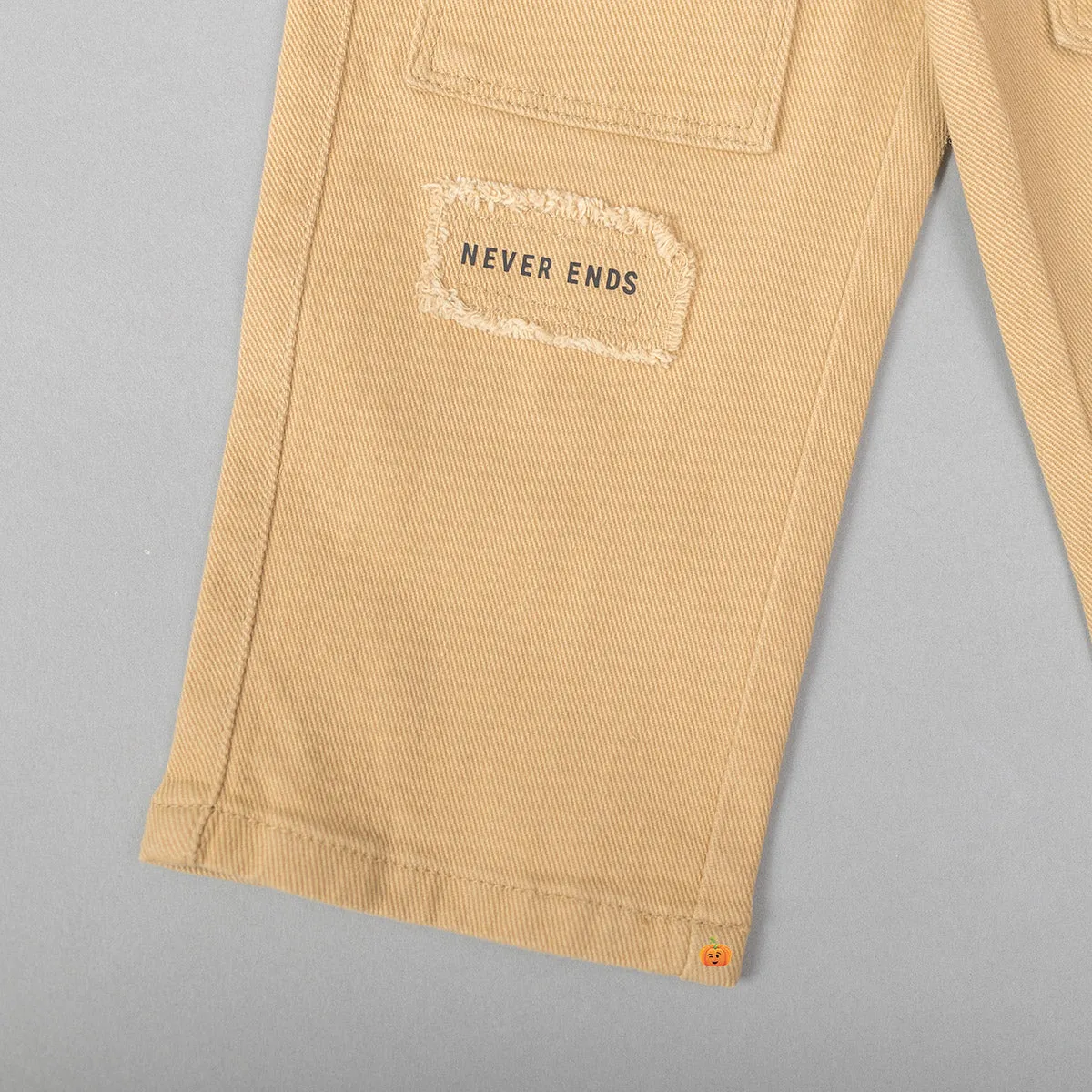 Khaki & Black Girls Cargo Pant