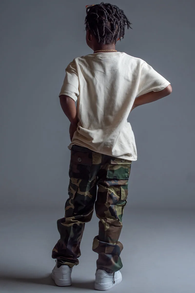 KIDS CNT COMBAT PANT - WOODLAND CAMO