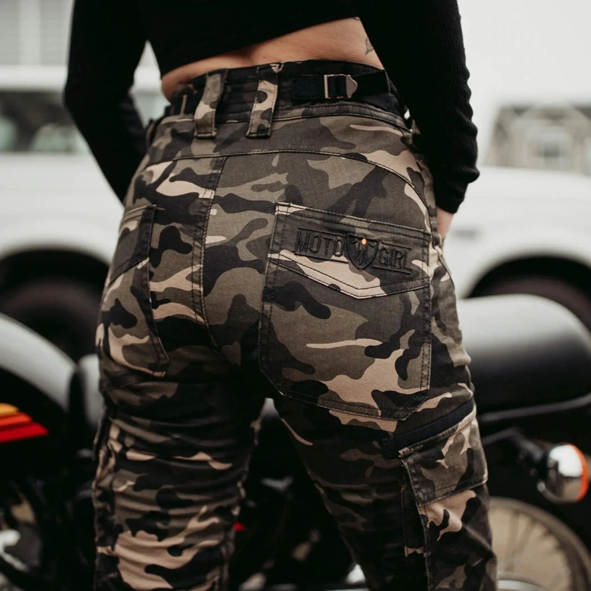 LARA CAMO - Women's Motorcycle Cargo Trousers
