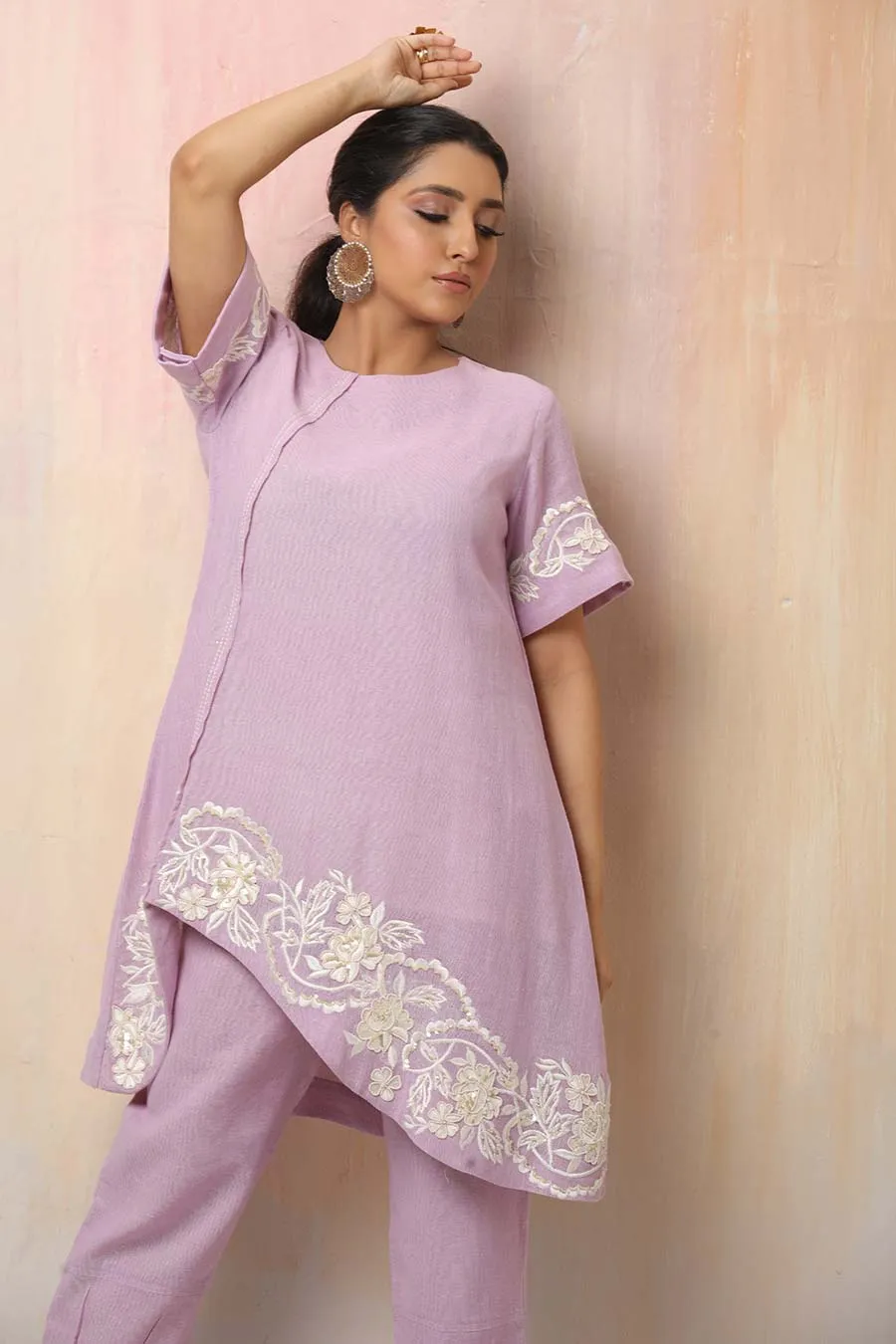 Lavender Hand Embroidered Co-Ord Set