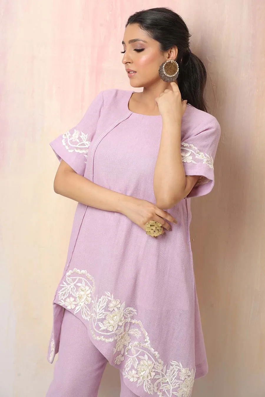 Lavender Hand Embroidered Co-Ord Set