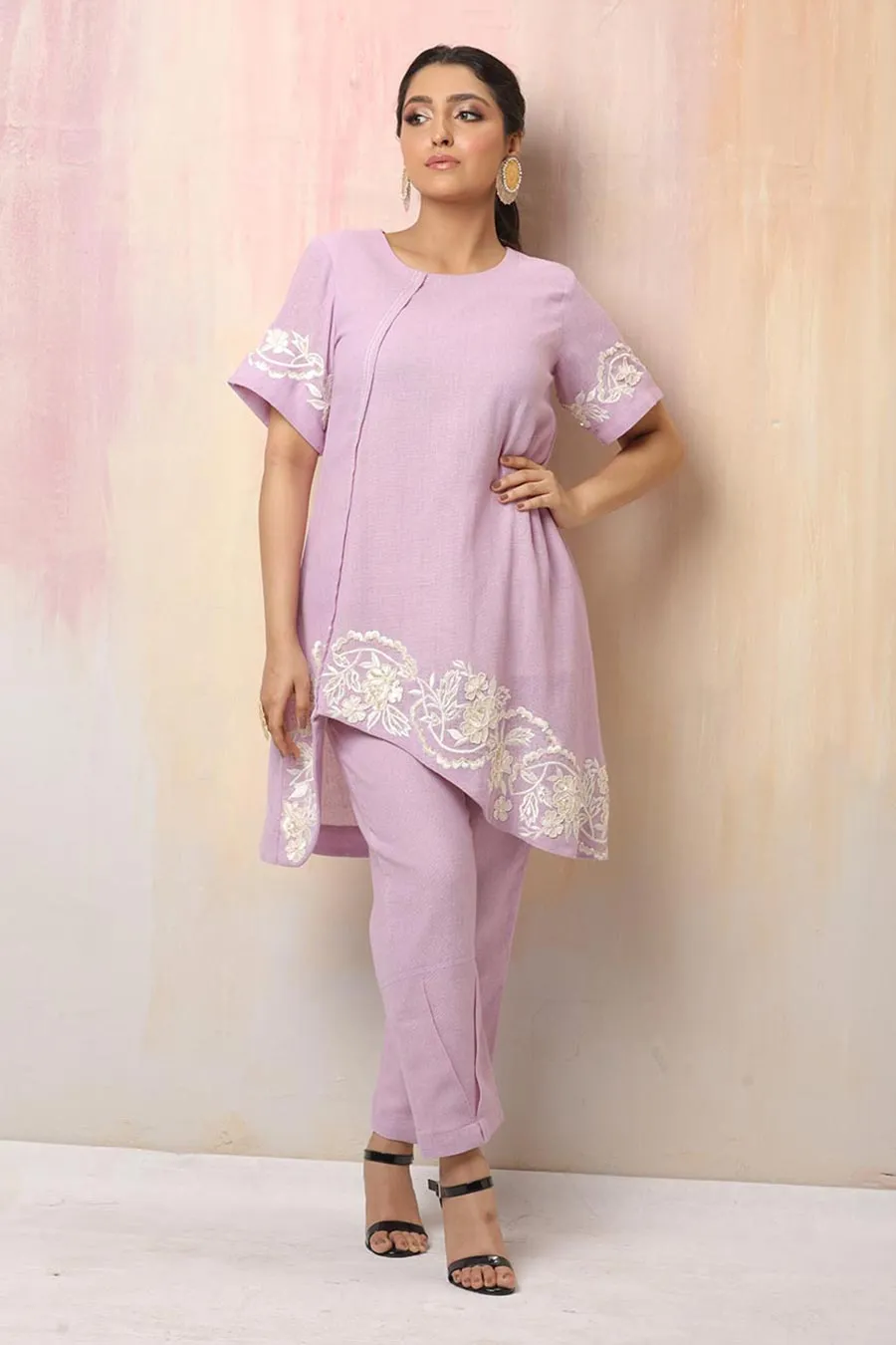 Lavender Hand Embroidered Co-Ord Set
