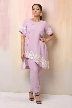 Lavender Hand Embroidered Co-Ord Set