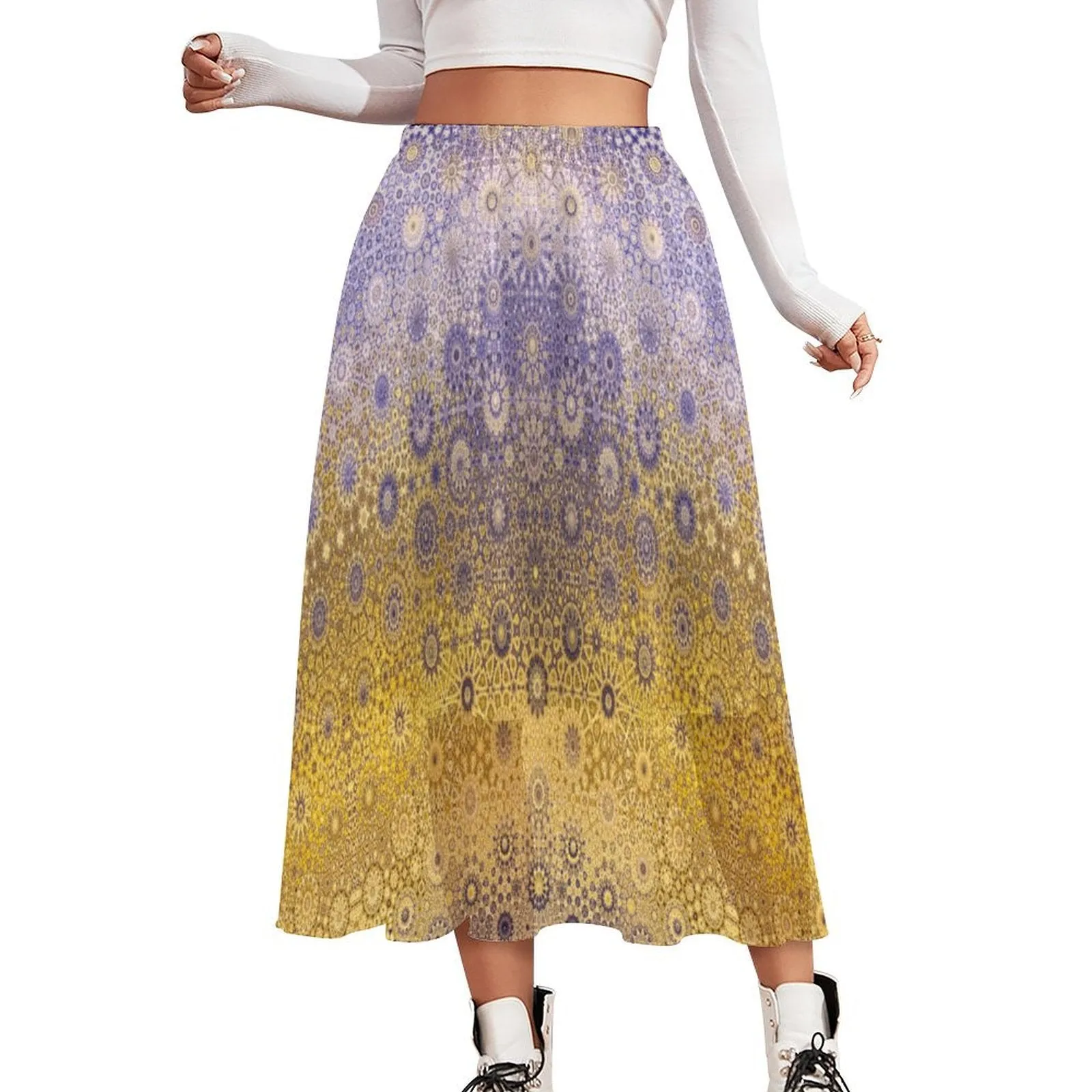 Layered Chiffon Skirt Lavendar and Gold Ombre