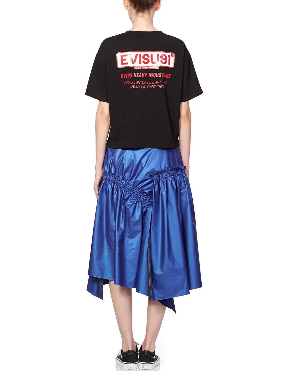 Layered Skirt with Logo and Seagull Print
