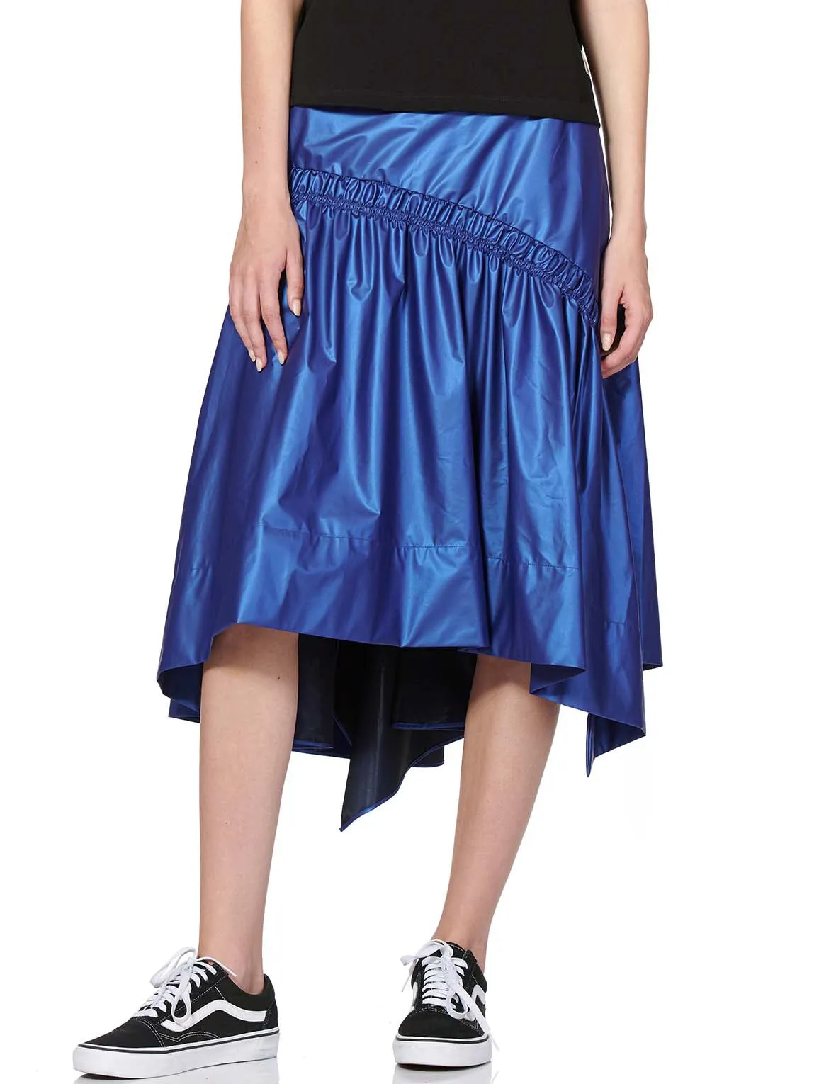 Layered Skirt with Logo and Seagull Print