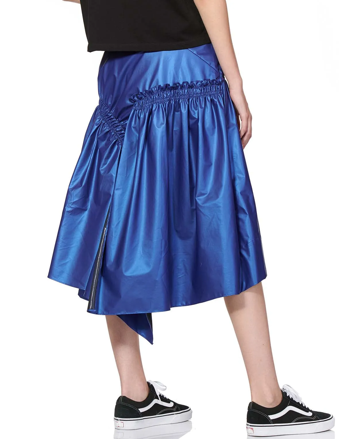 Layered Skirt with Logo and Seagull Print