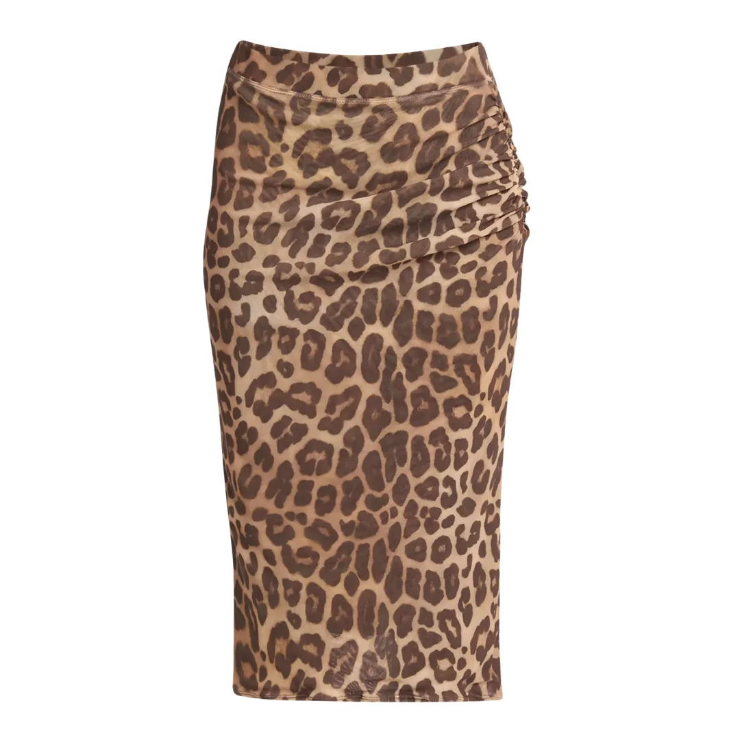Leopard Mesh Skirt