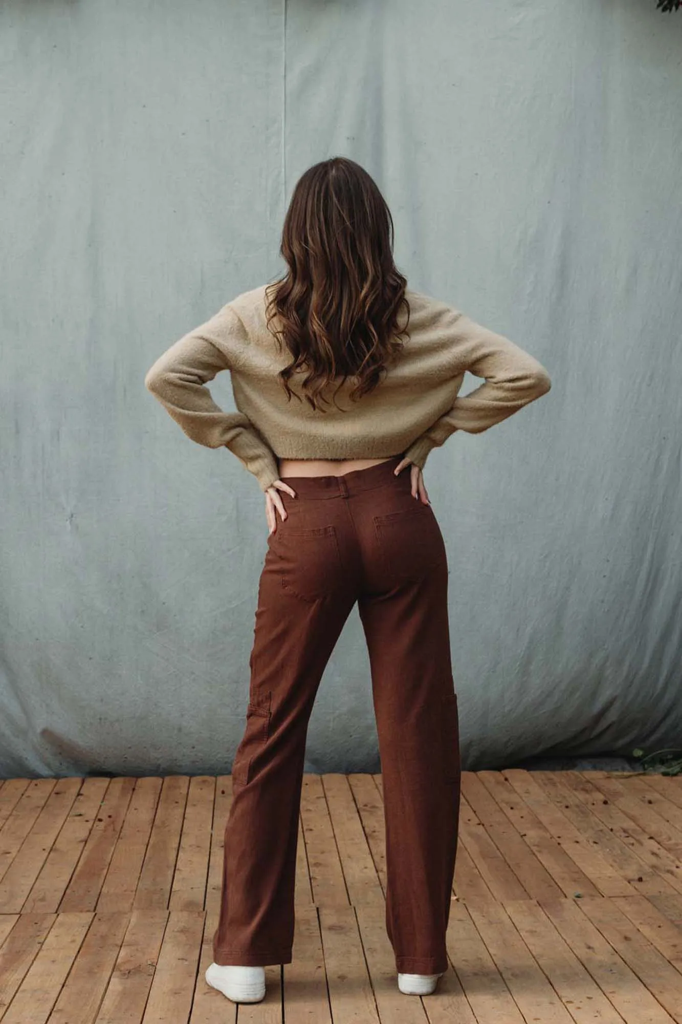 LINEN PANT W/ PORKCHOP POCKETS - MEDWOOD BROWN