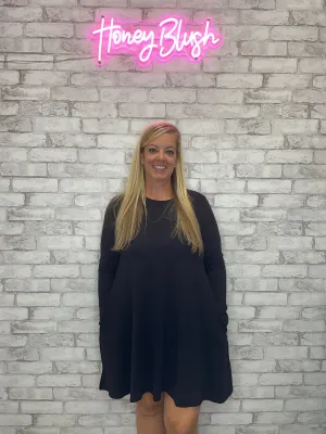 LONG SLEEVE SWING TUNIC WITH SIDE POCKETS