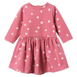 Long Sleeve Twirl Dress - Speckle Raspberry