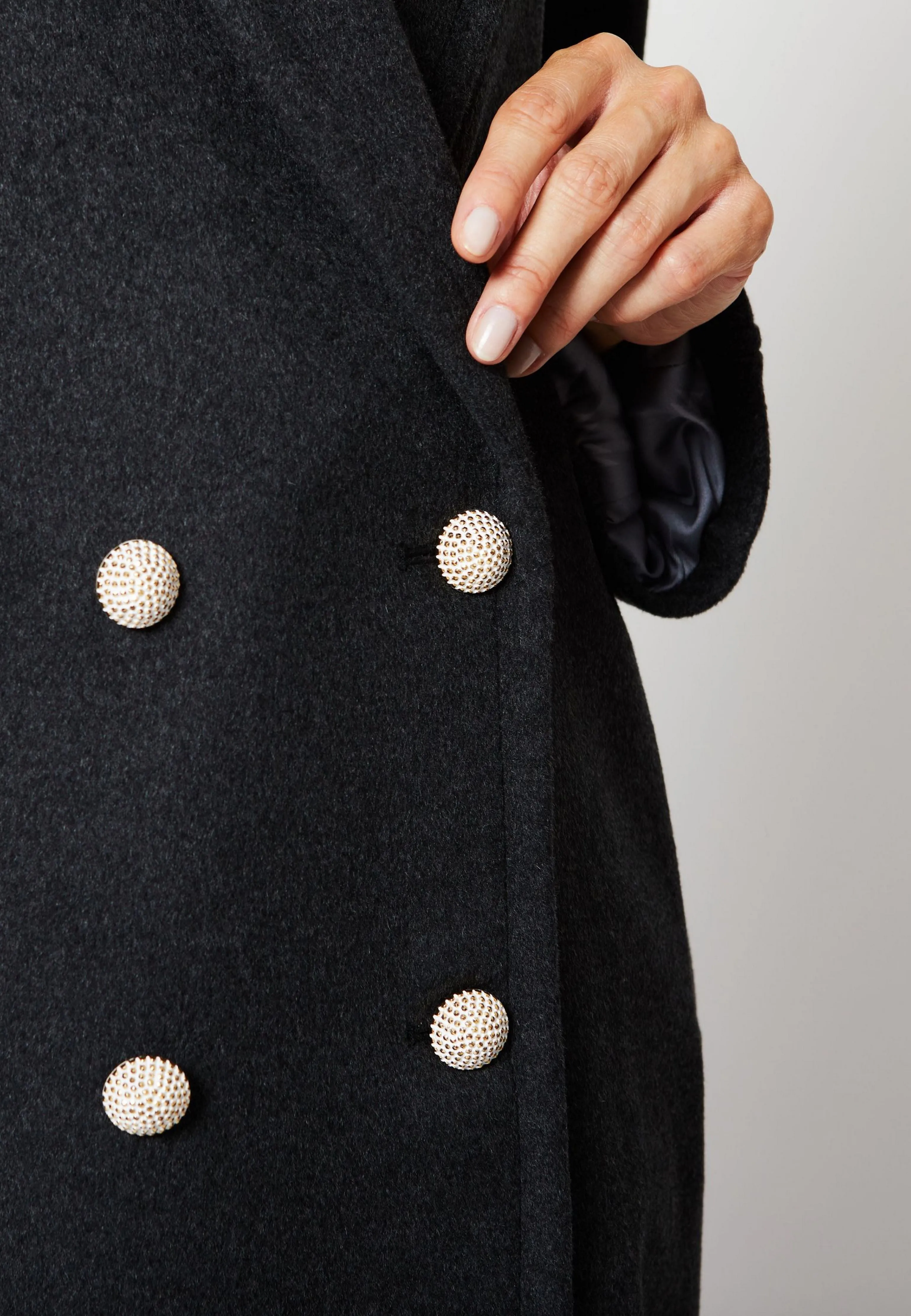 MANTEAU PAULA LAINE CACHEMIRE UPCYCLÉE GRIS