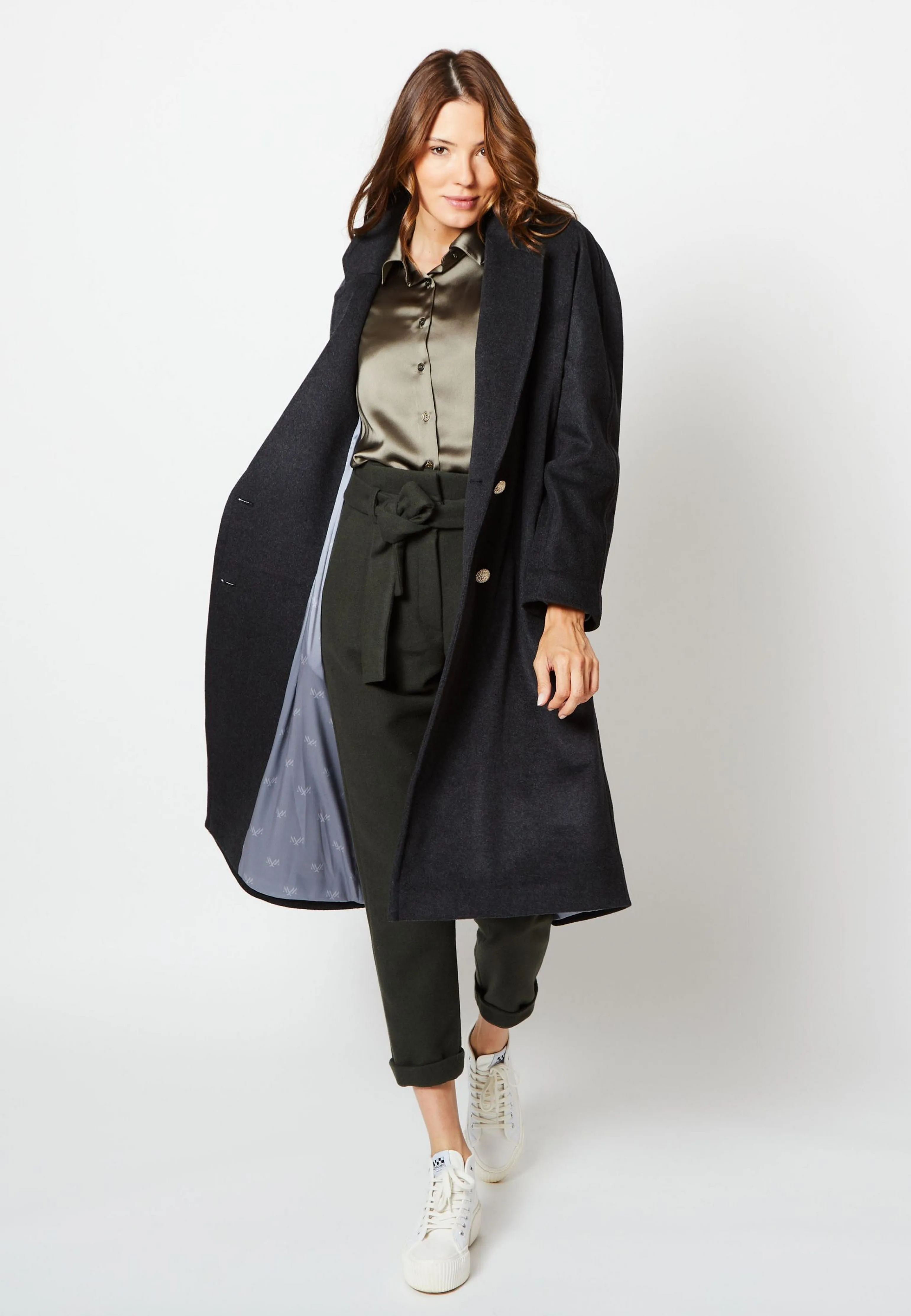 MANTEAU PAULA LAINE CACHEMIRE UPCYCLÉE GRIS