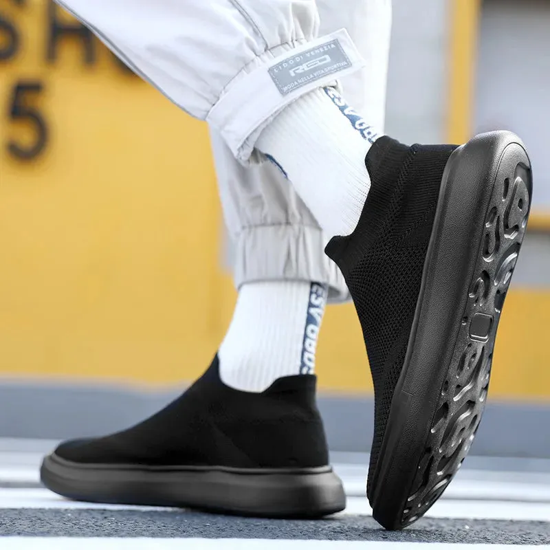 Men Breathable Black Casual Shoes