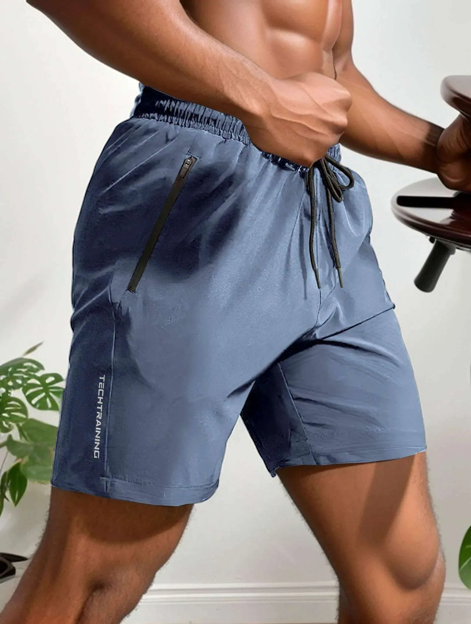 Men's Athletic Performance Shorts: Breathable, Lightweight & Zip Pocket