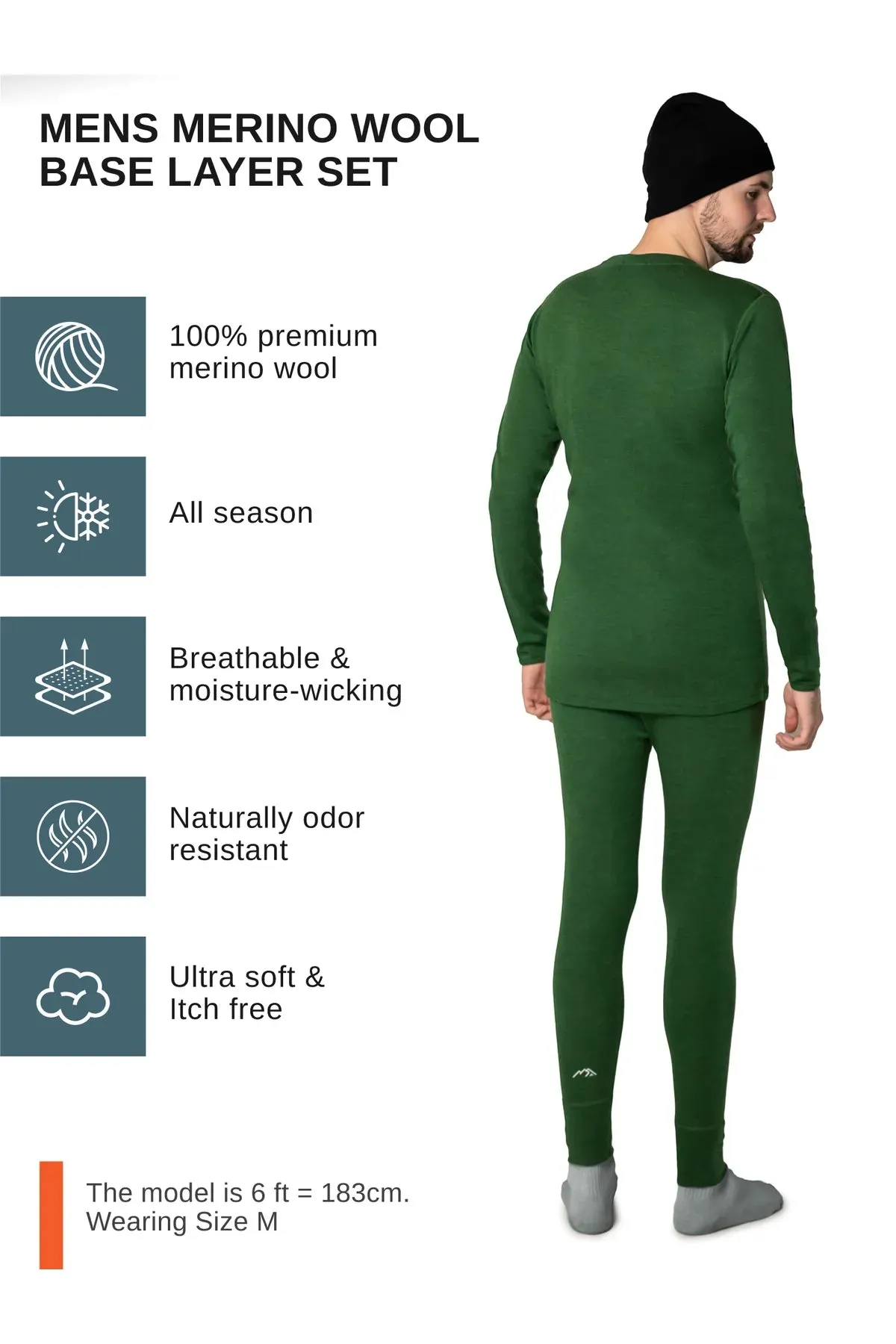 Men's Olive Set   Black Beanie