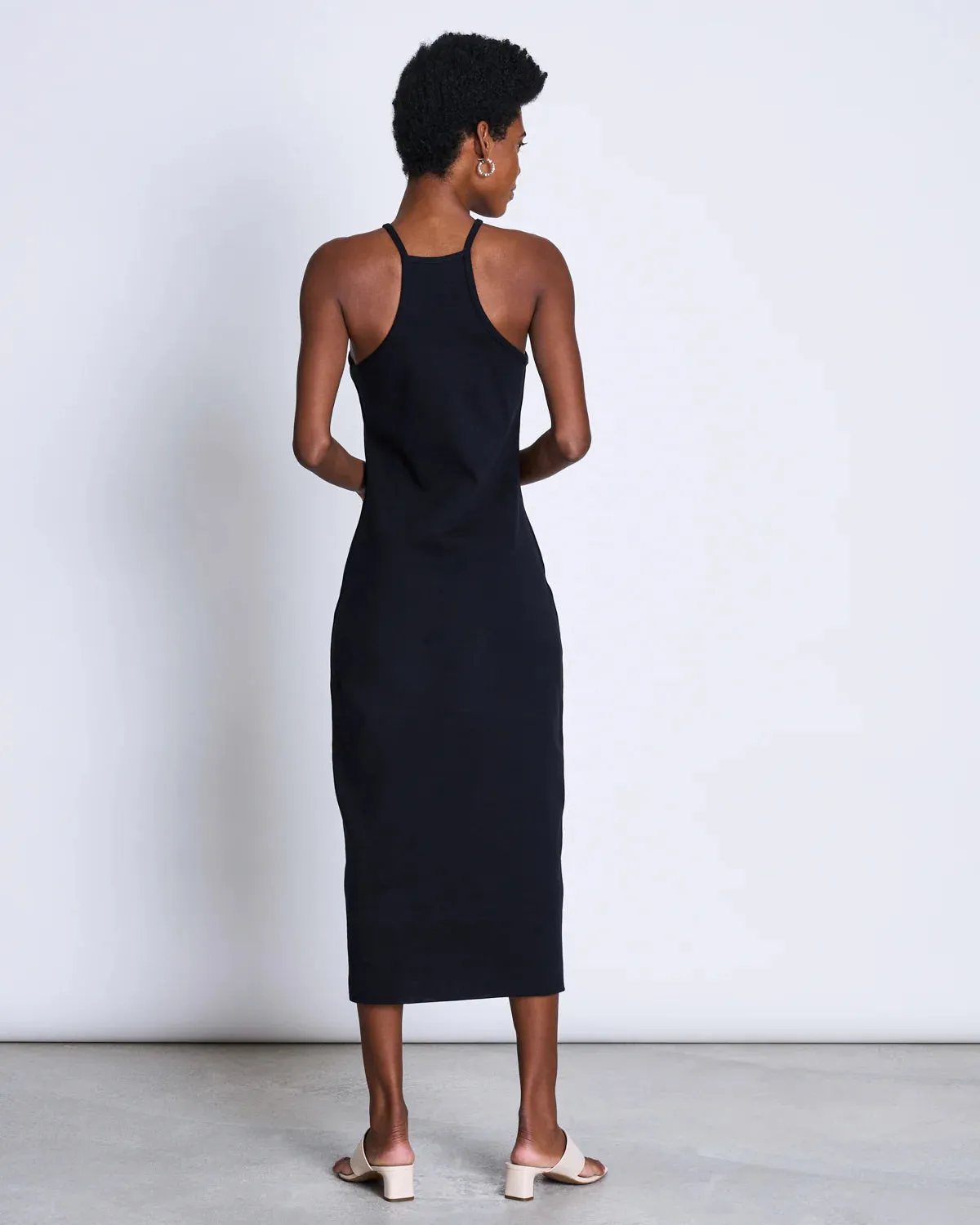 midi knit dress - elita - black