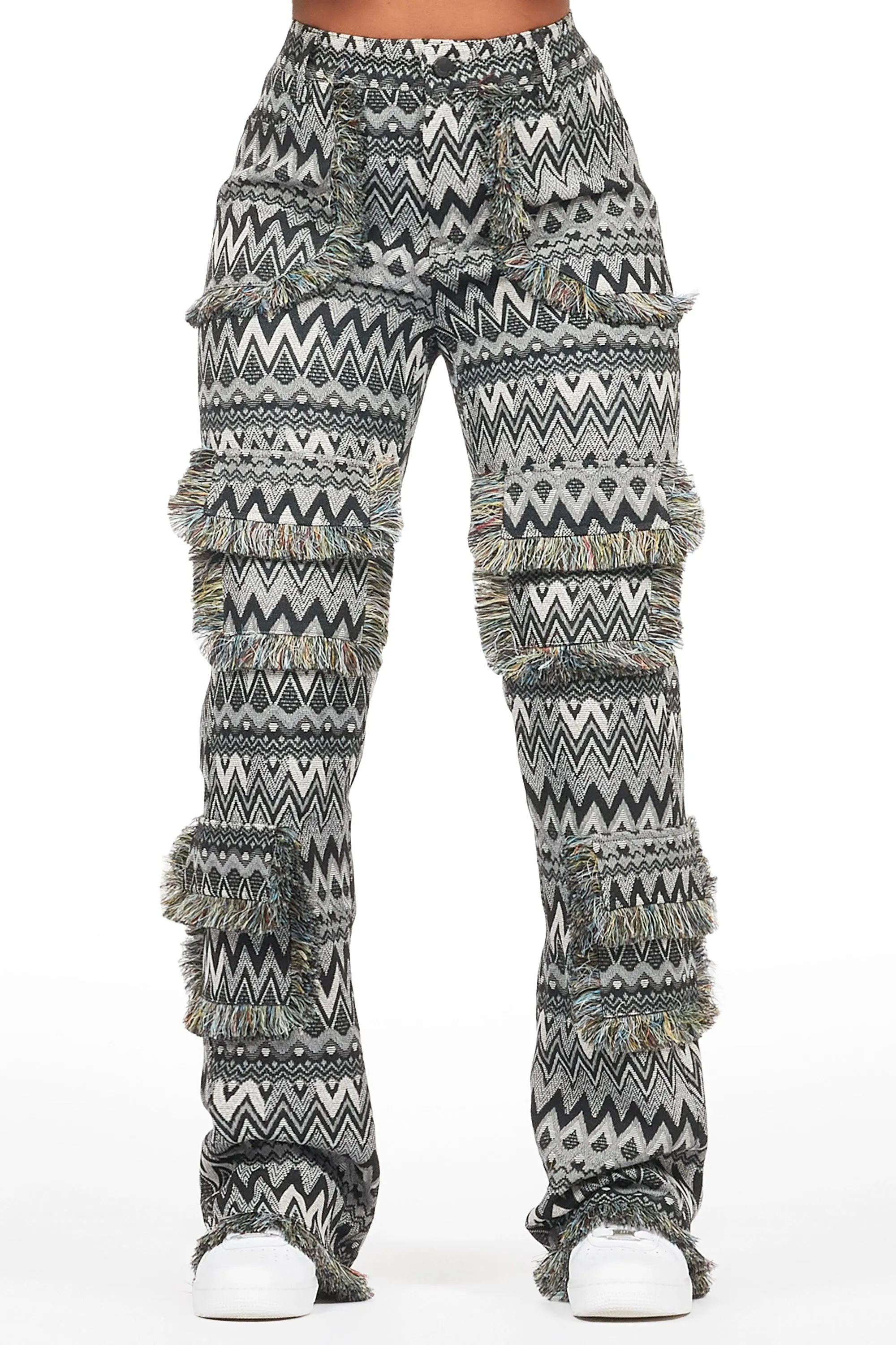 Mikaia Black Tapestry Stacked Pant