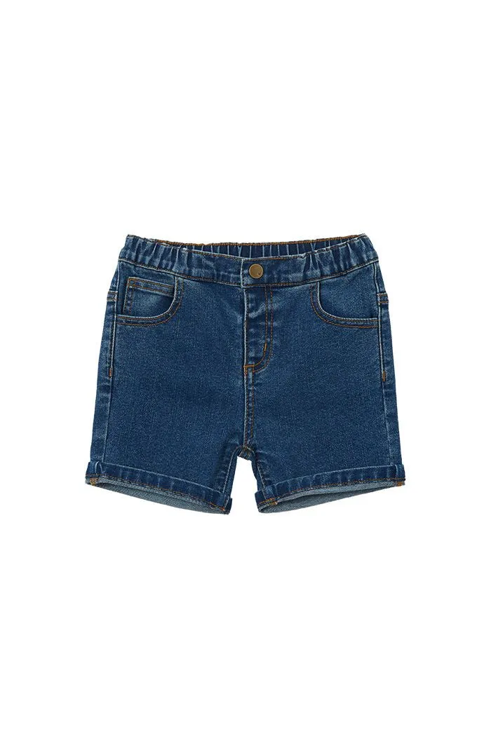 Milky - Stone Wash Denim Short