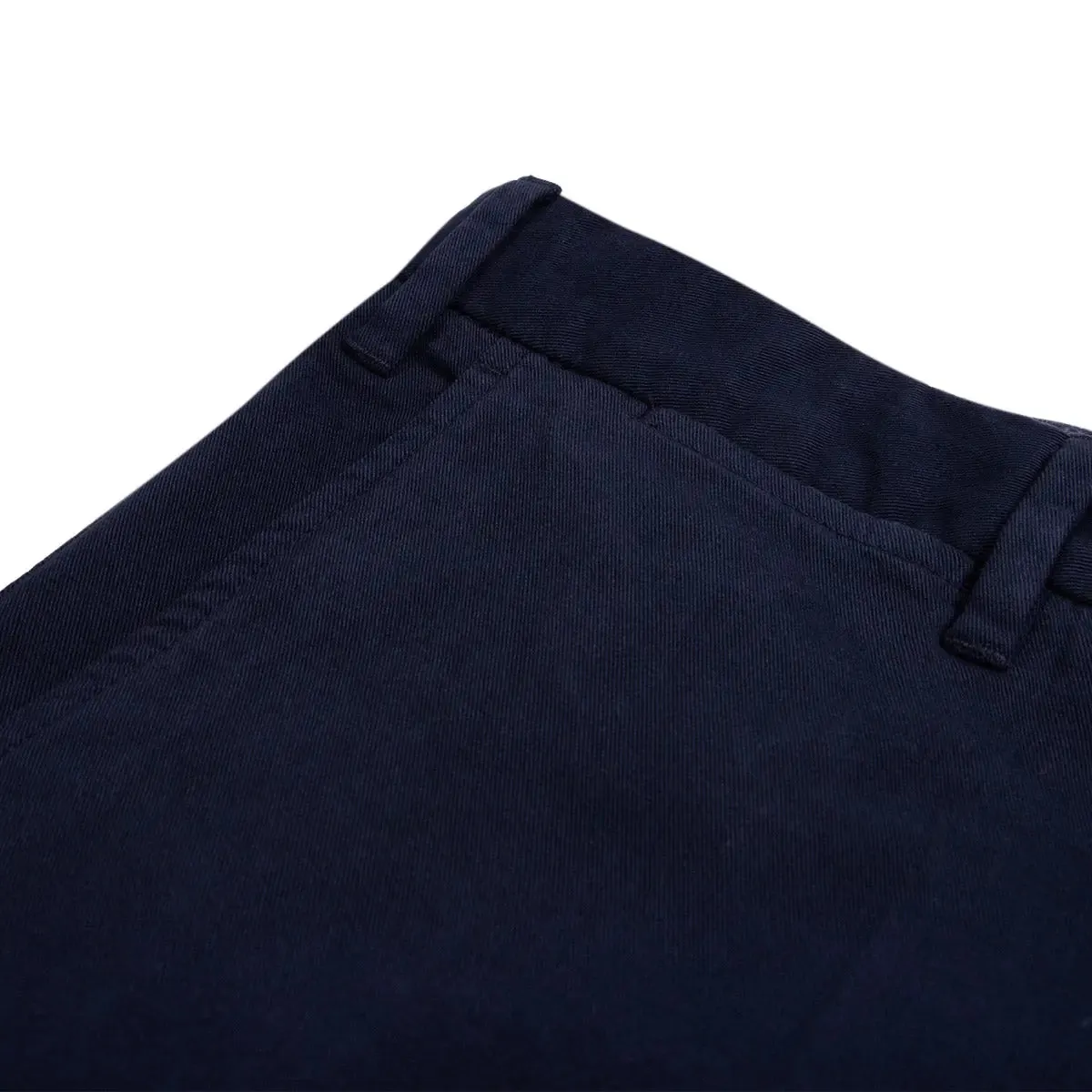 Navy 'Boston' Cashmere & Cotton Tailored Twill Chinos