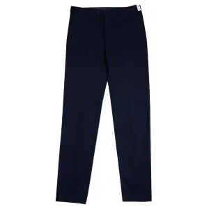 Navy 'Boston' Cashmere & Cotton Tailored Twill Chinos