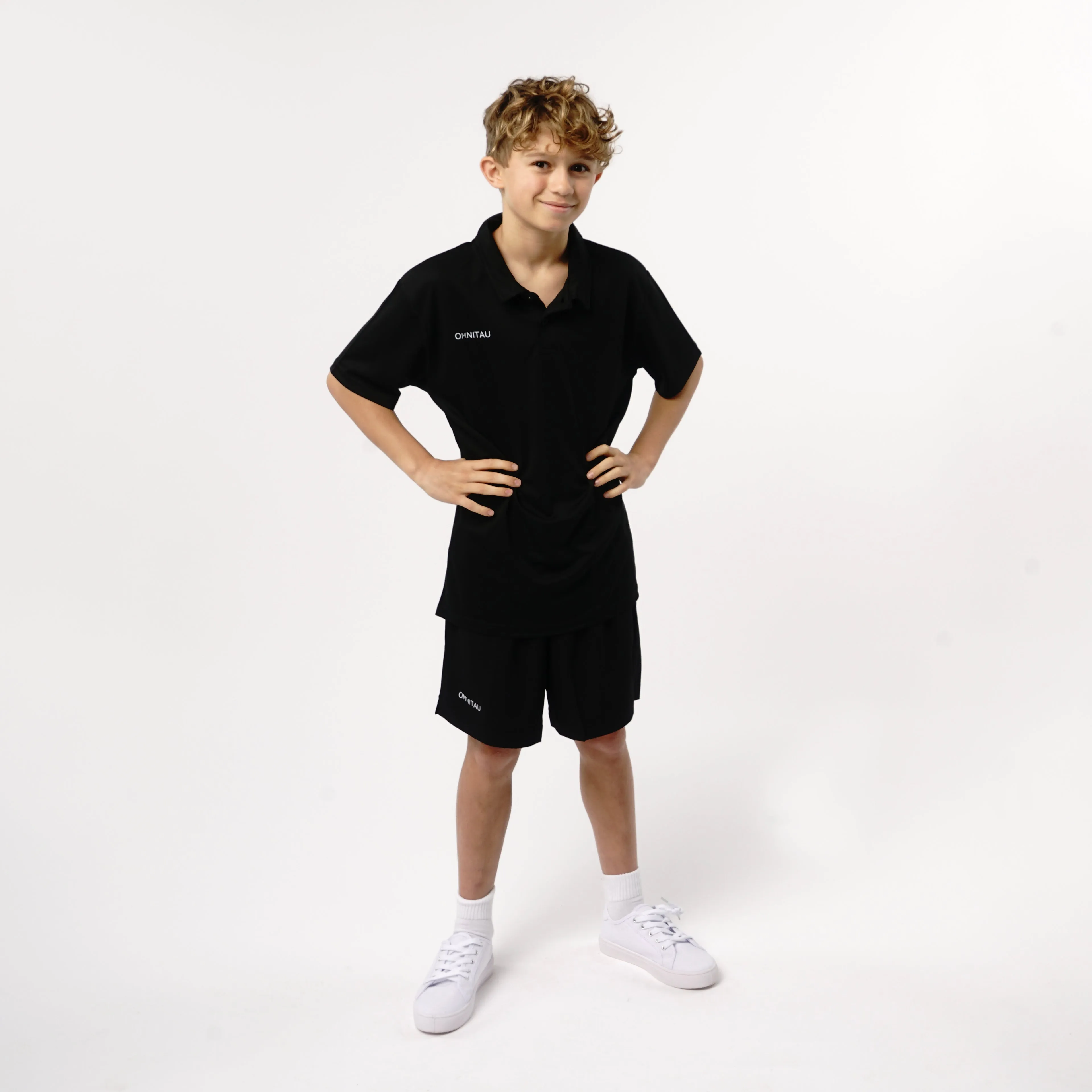 Omnitau Kid's Team Sports Breathable Technical Polo - Black