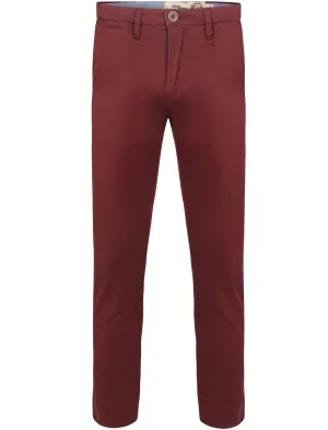 Paros Cotton Twill Chinos in Heritage Red - Tokyo Laundry
