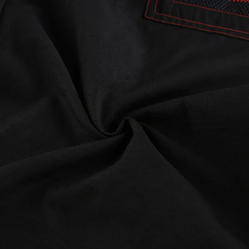 Punk-Inspired Chain Cargo Pants with Straps