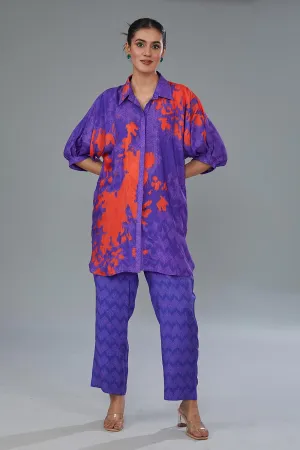 Purple Printed Tunic & Pant Set