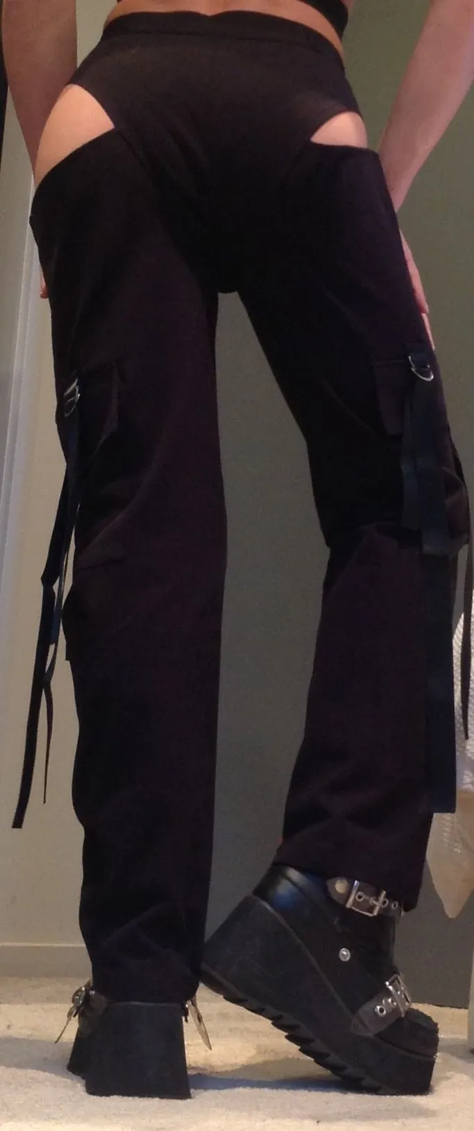 Rave Cargo Pants With Cut Out Detailing