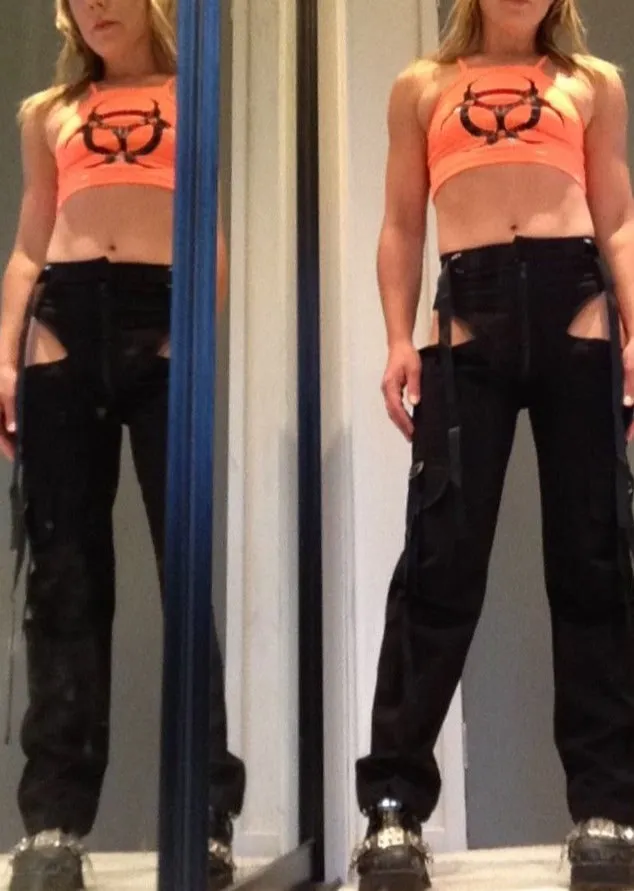Rave Cargo Pants With Cut Out Detailing