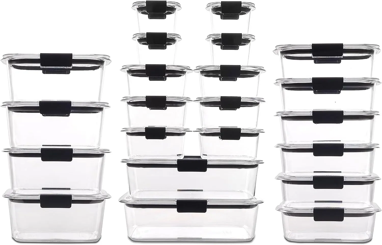 Rubbermaid Brilliance Food Storage Containers, BPA Free, Airtight Lids, Ideal for Lunch, Meal Prep & Leftovers, Set of 5 (3.2 Cup)