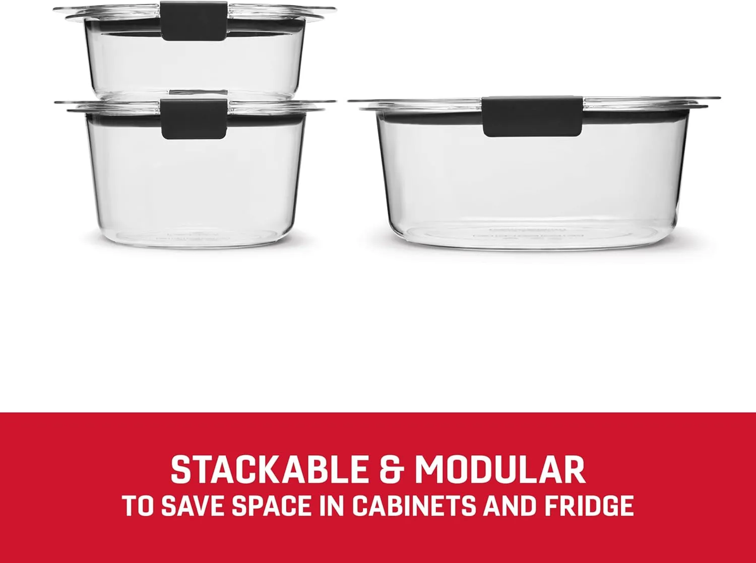 Rubbermaid Brilliance Food Storage Containers, BPA Free, Airtight Lids, Ideal for Lunch, Meal Prep & Leftovers, Set of 5 (3.2 Cup)