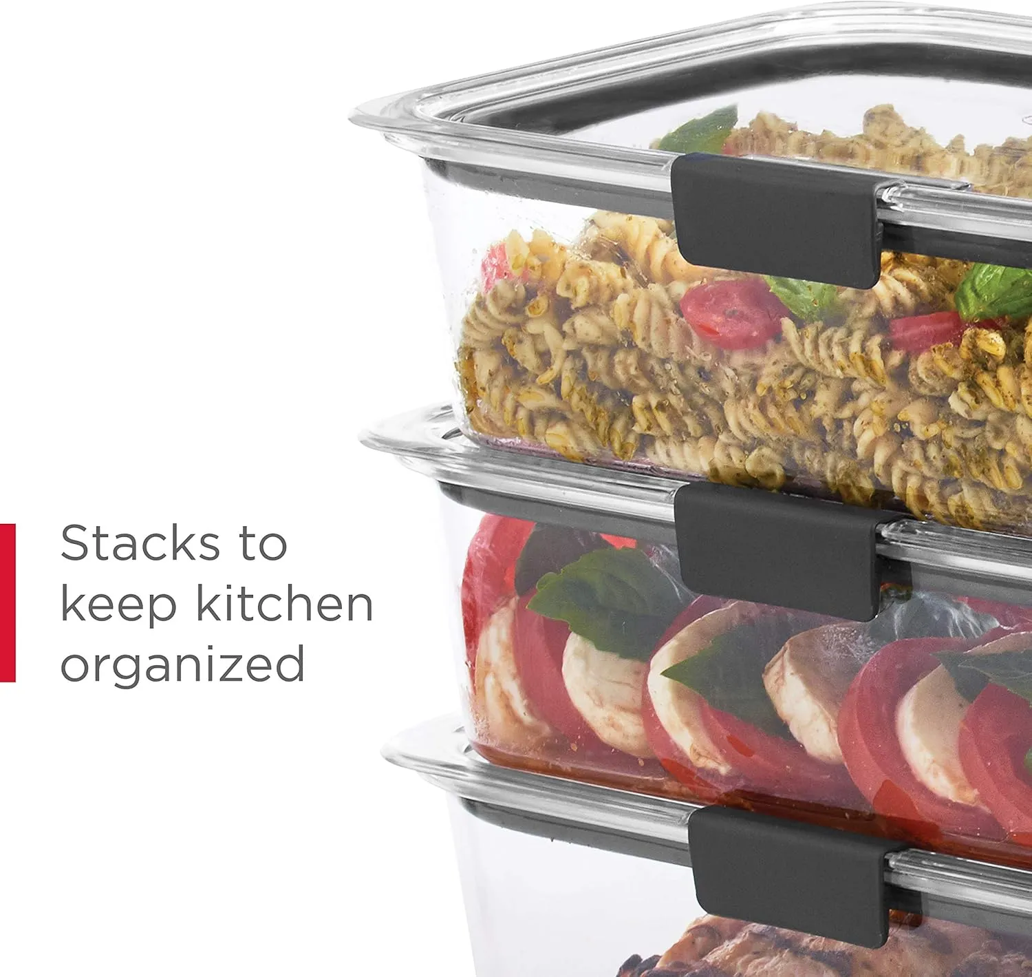 Rubbermaid Brilliance Food Storage Containers, BPA Free, Airtight Lids, Ideal for Lunch, Meal Prep & Leftovers, Set of 5 (3.2 Cup)