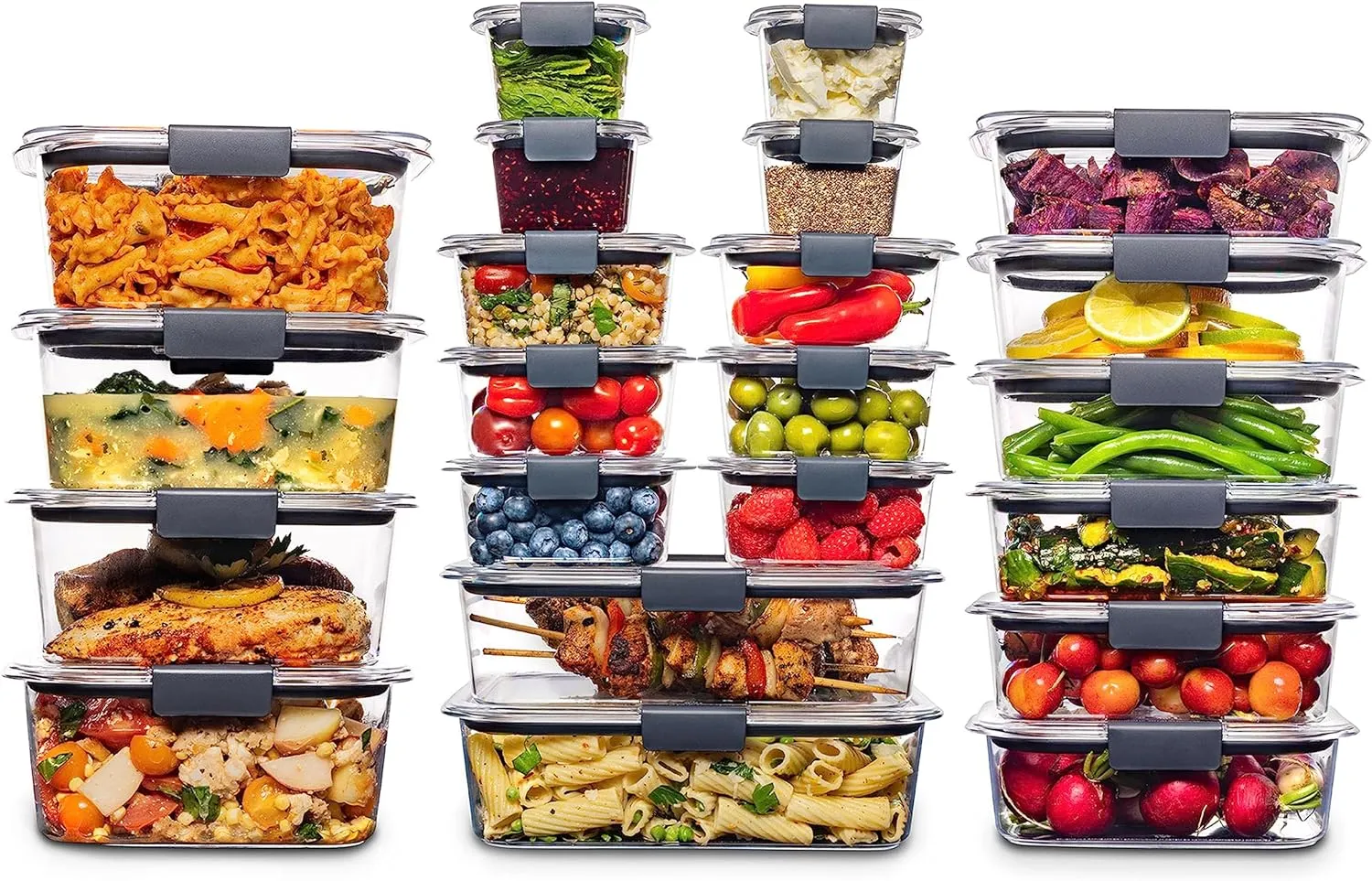 Rubbermaid Brilliance Food Storage Containers, BPA Free, Airtight Lids, Ideal for Lunch, Meal Prep & Leftovers, Set of 5 (3.2 Cup)