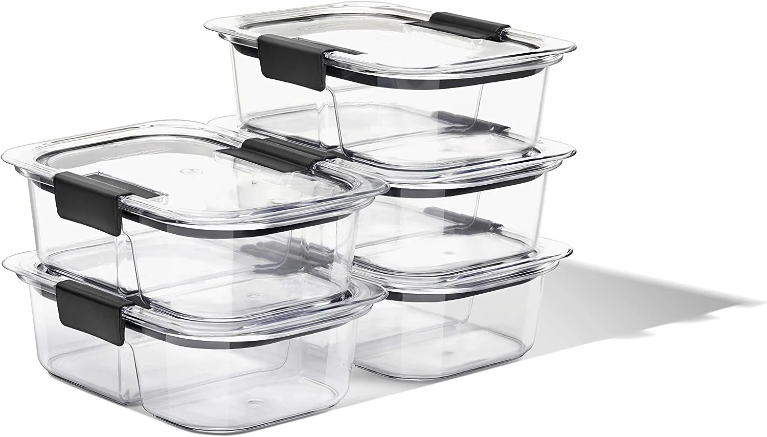 Rubbermaid Brilliance Food Storage Containers, BPA Free, Airtight Lids, Ideal for Lunch, Meal Prep & Leftovers, Set of 5 (3.2 Cup)