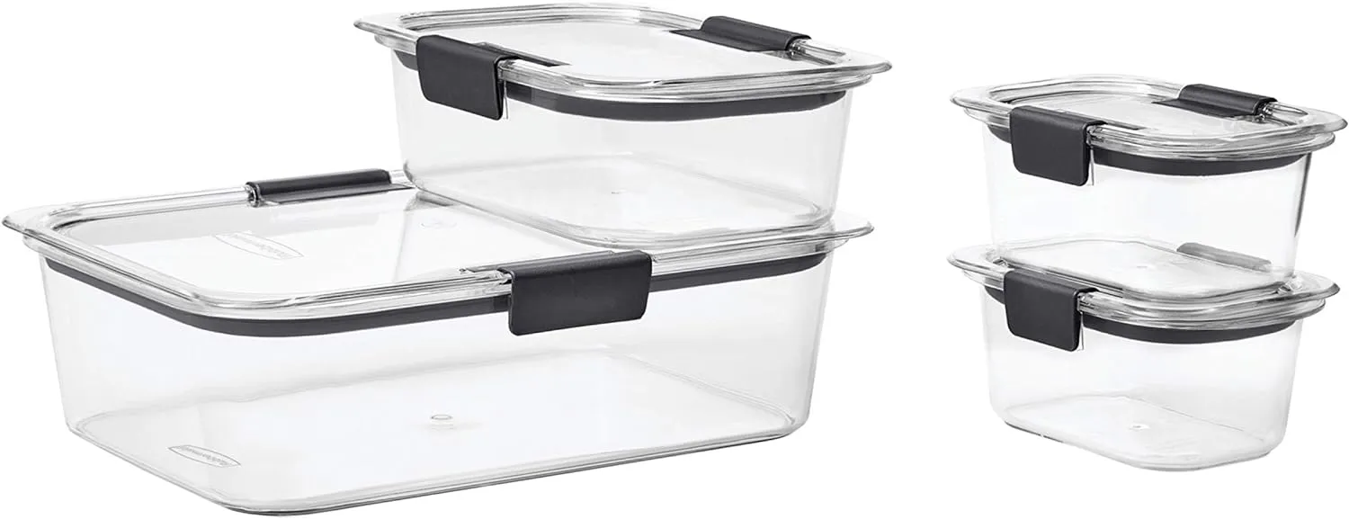 Rubbermaid Brilliance Food Storage Containers, BPA Free, Airtight Lids, Ideal for Lunch, Meal Prep & Leftovers, Set of 5 (3.2 Cup)