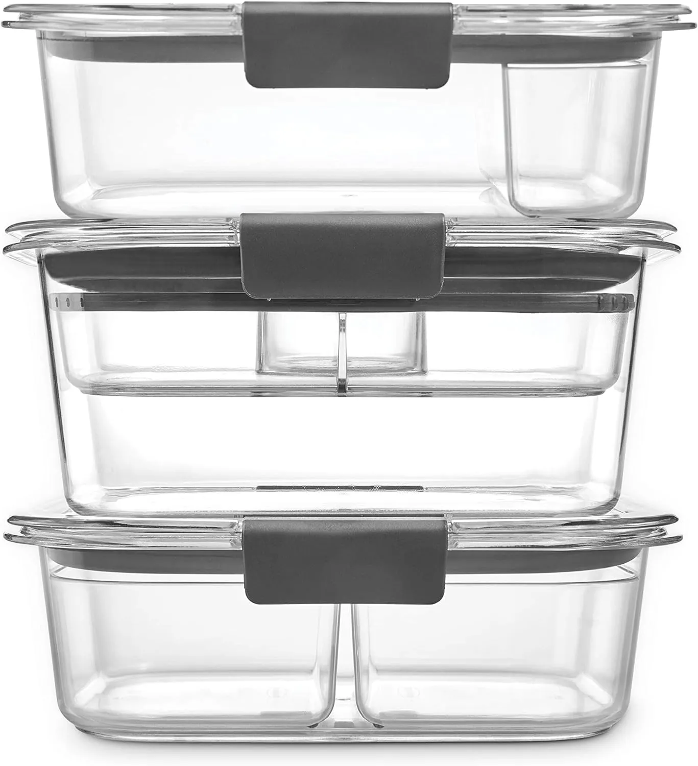 Rubbermaid Brilliance Food Storage Containers, BPA Free, Airtight Lids, Ideal for Lunch, Meal Prep & Leftovers, Set of 5 (3.2 Cup)