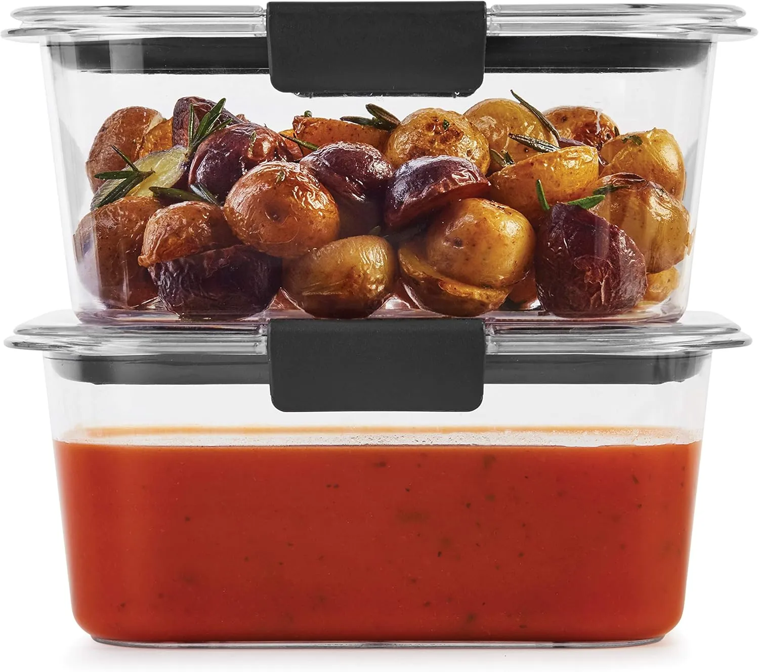 Rubbermaid Brilliance Food Storage Containers, BPA Free, Airtight Lids, Ideal for Lunch, Meal Prep & Leftovers, Set of 5 (3.2 Cup)