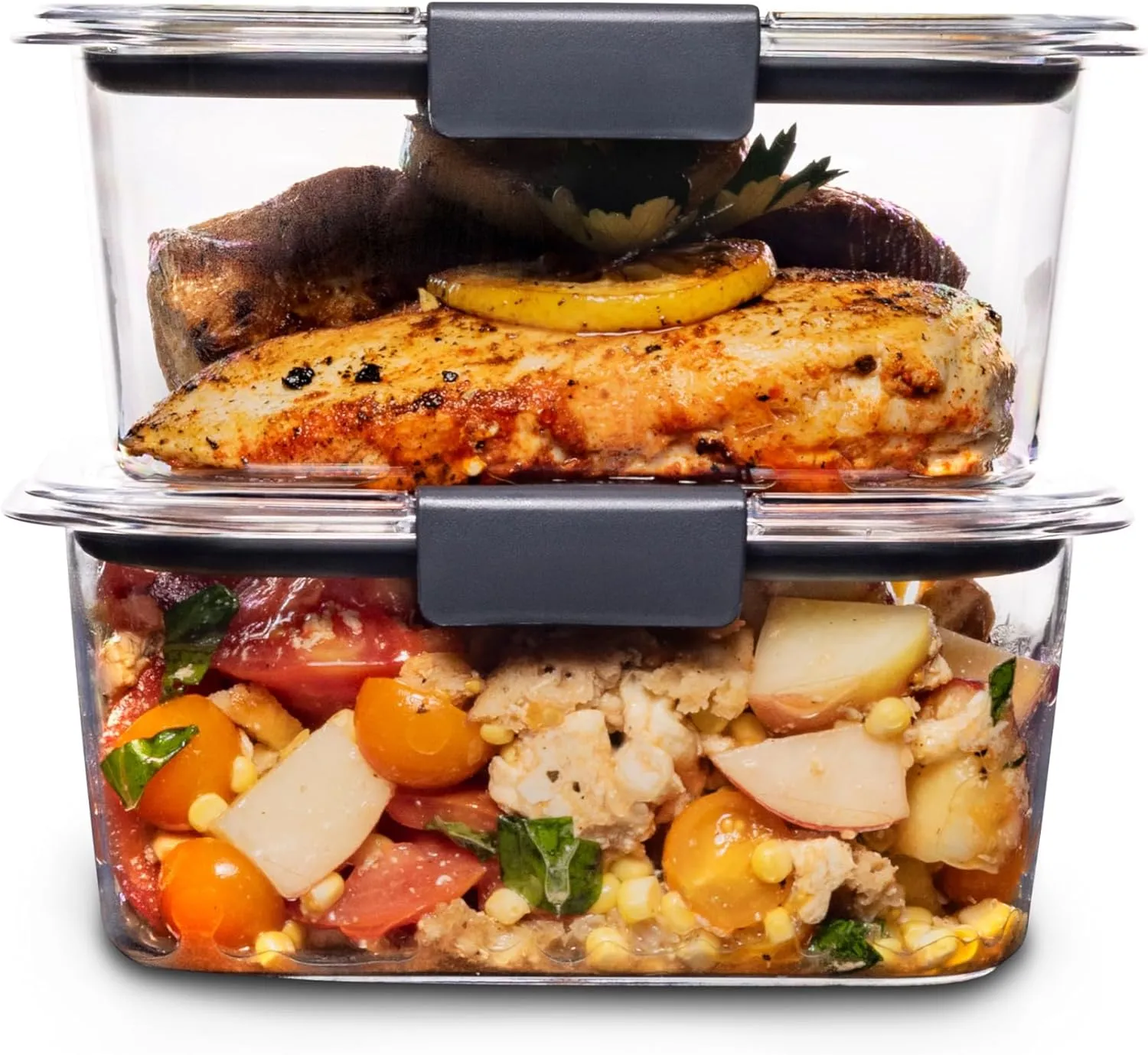 Rubbermaid Brilliance Food Storage Containers, BPA Free, Airtight Lids, Ideal for Lunch, Meal Prep & Leftovers, Set of 5 (3.2 Cup)