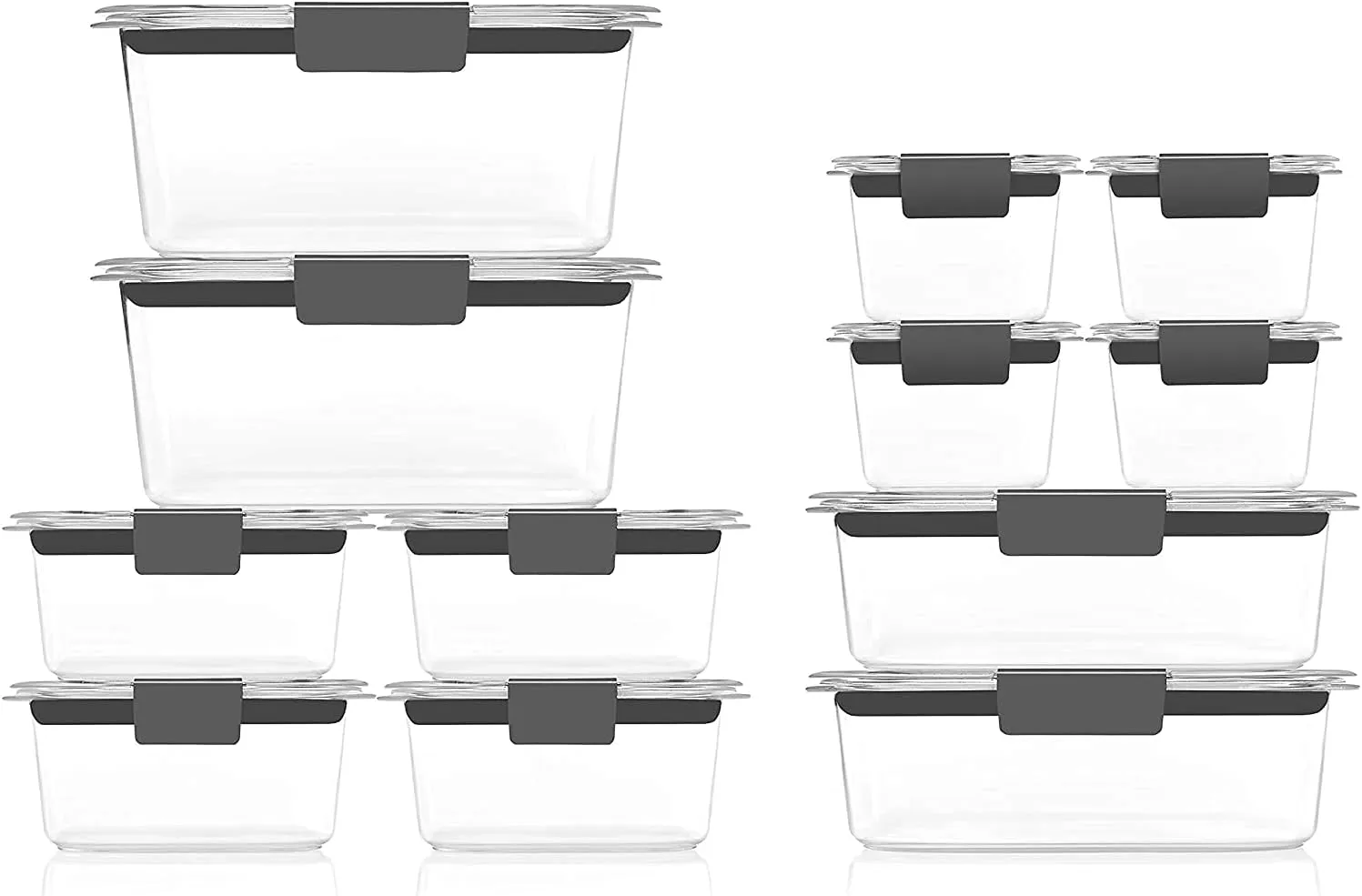 Rubbermaid Brilliance Food Storage Containers, BPA Free, Airtight Lids, Ideal for Lunch, Meal Prep & Leftovers, Set of 5 (3.2 Cup)