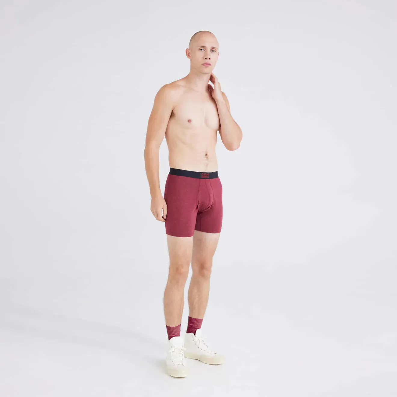 SAXX Ultra Super Soft Boxer Brief Fly - Tibetan Red - Heather - SXBB30F - TIB
