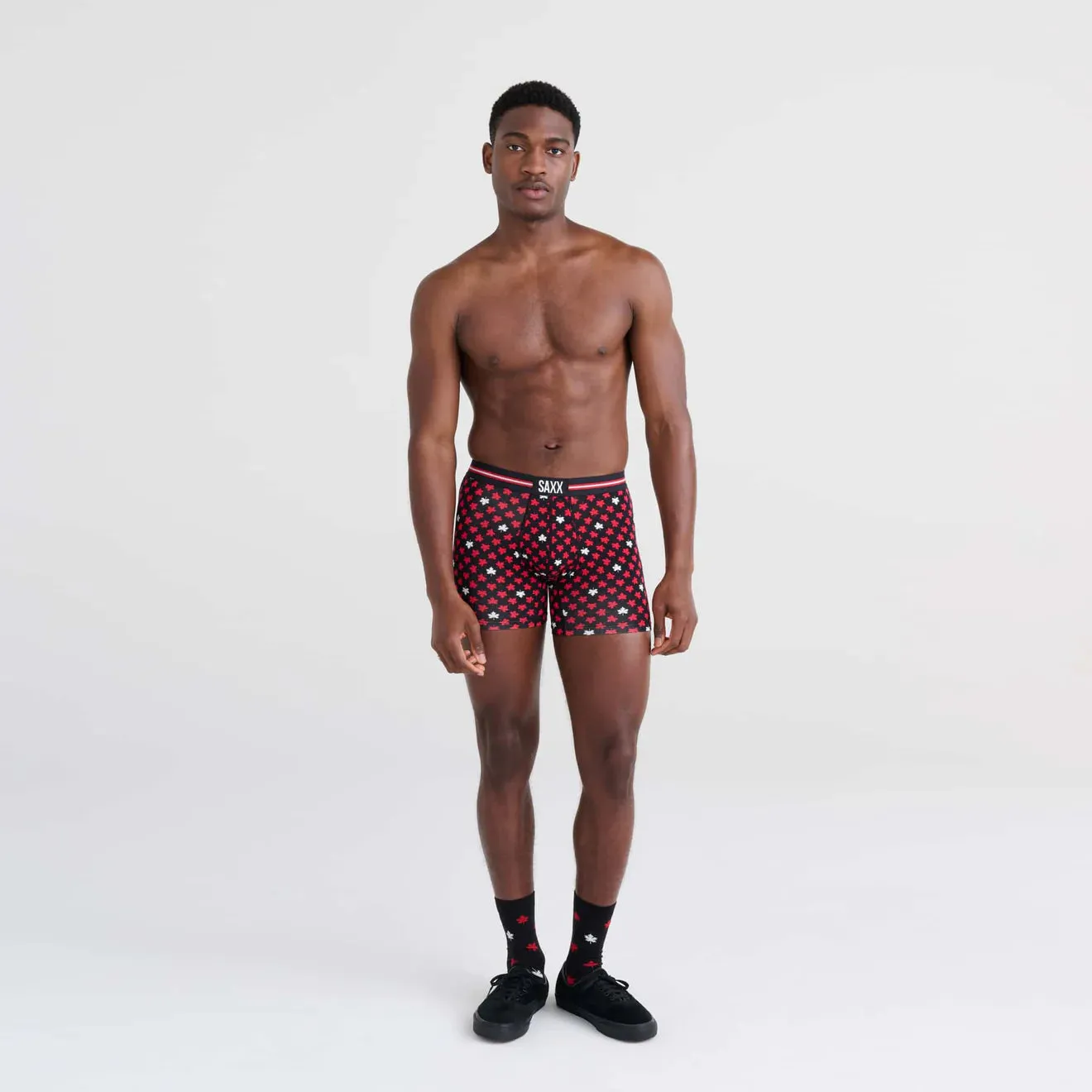 SAXX Vibe Super Soft Boxer Brief Maple Leaf - Black - SXBM35 - MPL