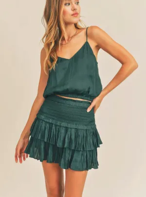 Silky Amore Skirt - Teal Blue